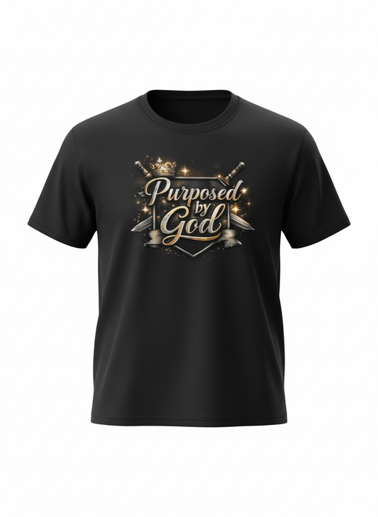 Purposed By God  Black And Gold Armor T-Shirt