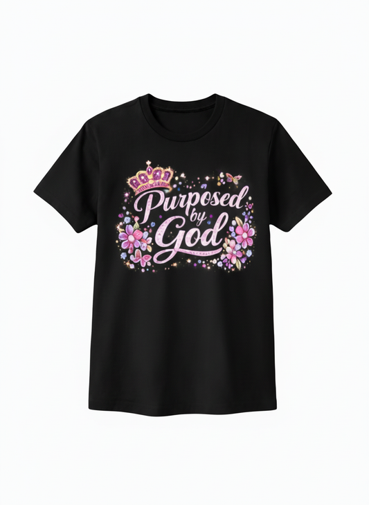 Black and Pink Crown Purposed By God T-shirt