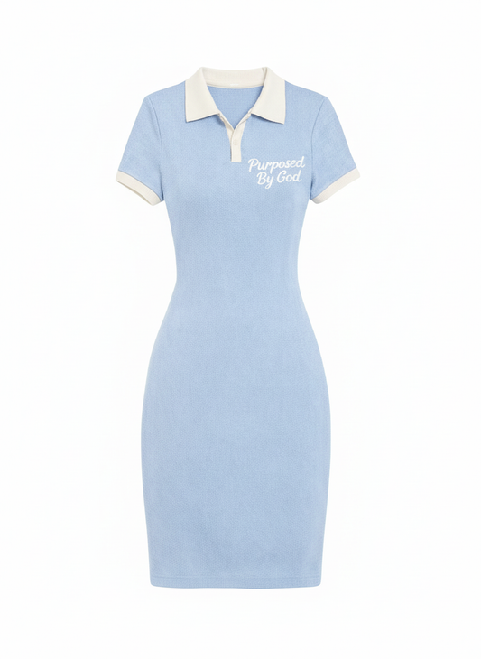 Purposed By God Blue and White Dress (Small letters)