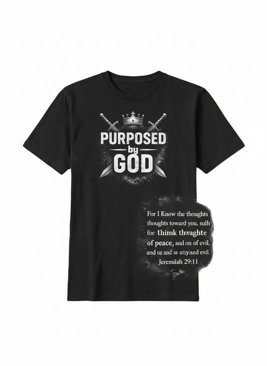 Purposed By God Black Armor Jeremiah 29:11 T-Shirt